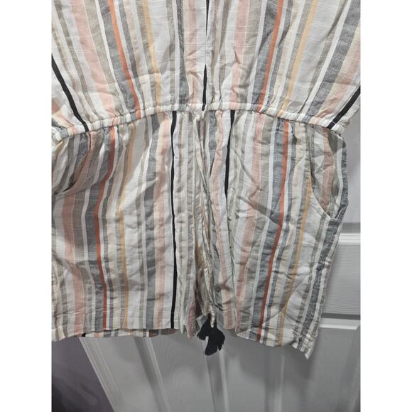 Anthropologie THML V-Neck Boho Romper Striped Size L - Picture 4 of 7